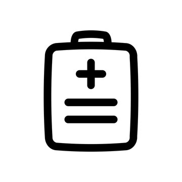 Flat Design Medical First Aid Kit Icon on White Background Minimalist Vector Illustration
