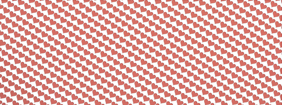 Seamless romantic red heart pattern background for Valentine's Day