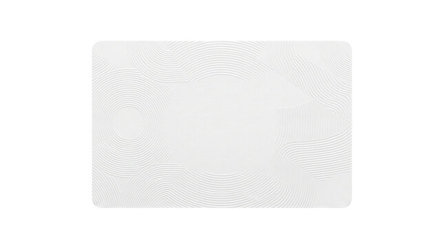 Minimalist white plastic card mockup, blank credit card template with rounded corners, clean matte PVC identity card for branding and design isolated PNG with Transparent Background