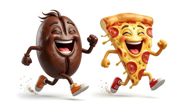 Friendship day chocolate and pizza best friends forever running together