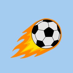 Fototapeta premium Flying Soccer Ball with Fire Trail Vector Illustration Isolated on White Background