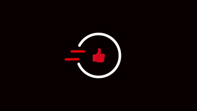 Animated thumbs up with motion blur effect for social media engagement and user feedback UI like animation 4k video.