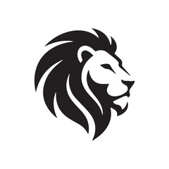 Fototapeta premium minimalist black lion head profile logo design for corporate branding