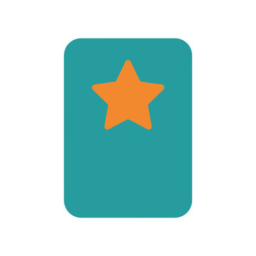 Orange Star on Teal Rectangle