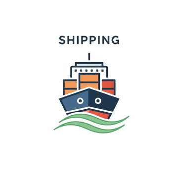 Large cargo ship sailing ocean.