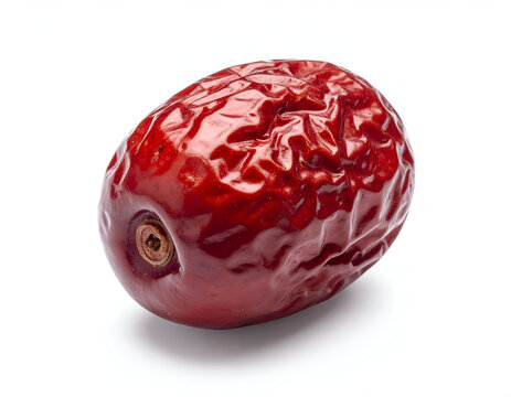 Traditional dry red jujube chinese date fruit isolated on white background organic herbal medicine ingredient mockup
