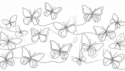 Fototapeta premium Butterflies flying in a natural setting outdoors freely