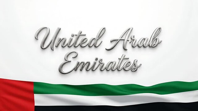 Animated collection of United Arab Emirates and Dubai emblems with evolving textures and overlays emphasizing national pride and