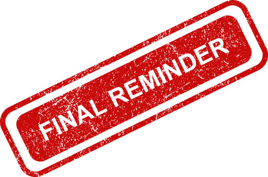 Red final reminder rubber stamp