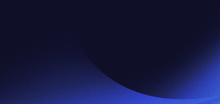 Blue gradient abstract background with dark circle curve, grainy texture, deep navy shadow, modern minimal wallpaper design