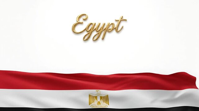 Egyptian flag waving animation showcasing the vibrant colors and symbols of Egypt with dynamic movement and patriotic themes in