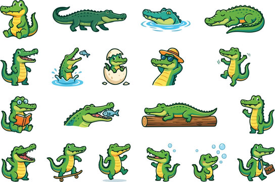 Swt of crocodile, aligator icon