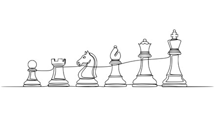 Chess Piece Line Art Growth Chart © chici