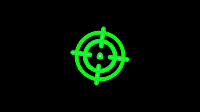 Sniper scope reticle animation military night vision green tactical radar overlay 4K
