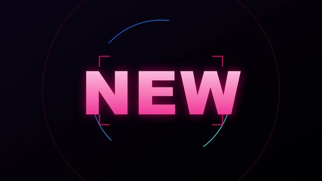 Neon NOW Text Animation with Futuristic HUD Interface