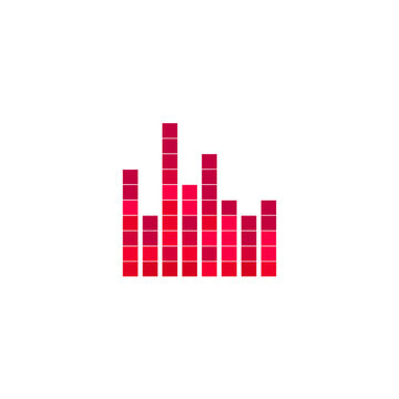 Audio Meter Square Tile Bars Icon