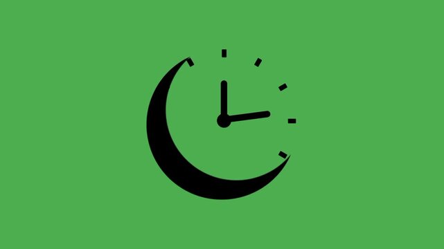 Sleeping time icon with moon and clock symbol. Concept of night rest, bedtime routine, and peaceful sleep moment.