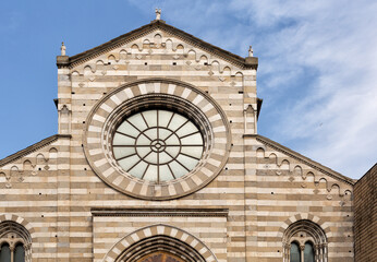 Fototapeta premium Exterior detail of the Chiesa di Sant'Agostino (Church of Saint Augustine), Genoa
