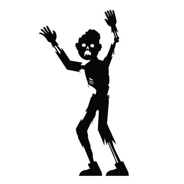 Dancing Zombie Halloween Silhouette