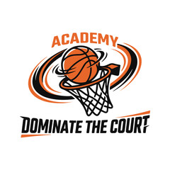  Basketball Logo with Shield Emblem and Swoosh Effect for Sports Teams. © shahariea