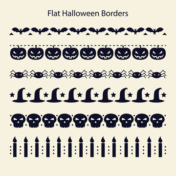 Halloween Border Divider Elements Collection