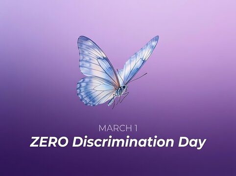 Beautiful delicate butterfly illustration for zero discrimination day awareness campaign event celebration