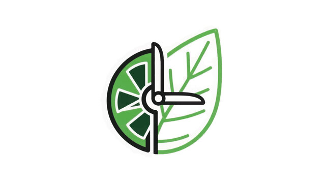 Natural Fresh Drink Mixer Logo Icon. Green Lime Citrus, Mint Leaf, and Propeller Blender Symbol for Organic Juicing and Healthy Beverages.