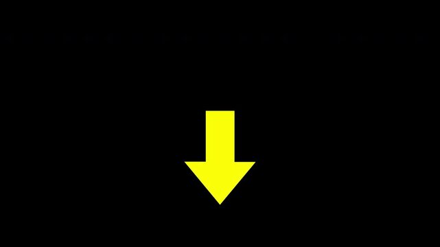 A large yellow arrow pointing downwards highlights direction and draws attention to important information or action below