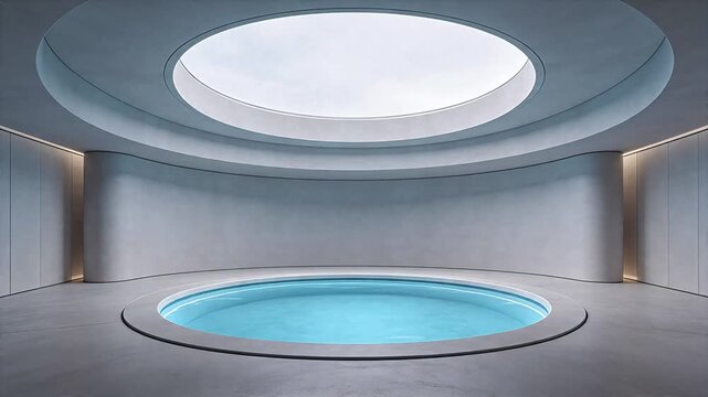 Modern indoor circular pool design