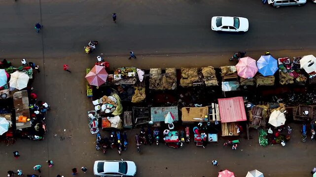 Rural settlement kenya kibera township soweto neighborhood village in kenya. poor roads and market kenya