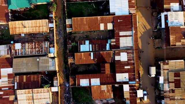 Rural settlement kenya kibera township soweto neighborhood village in kenya. poor roads and market kenya