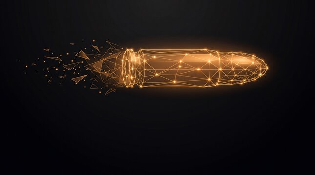 Fiery abstract trail of light particles moving rapidly in a dark space as a conceptual digital graphic with particles abstract background movement intensity velocity creative artistic
