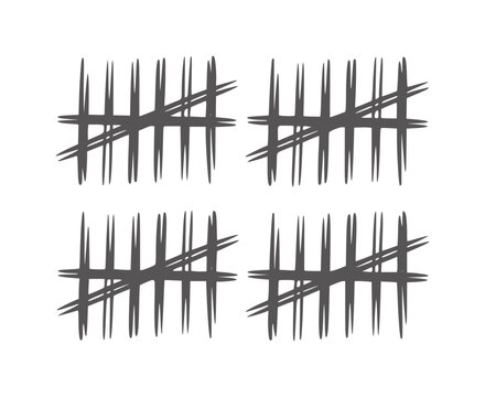 Four groups of tally marks counting to five each