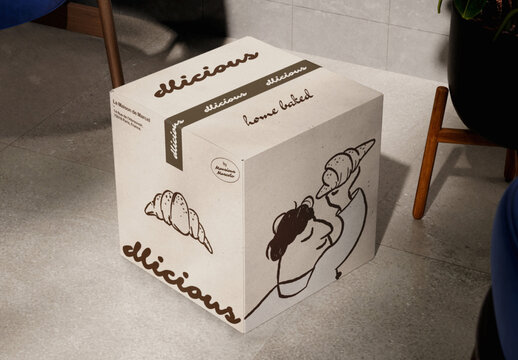Box Mockup in Caffee Schene