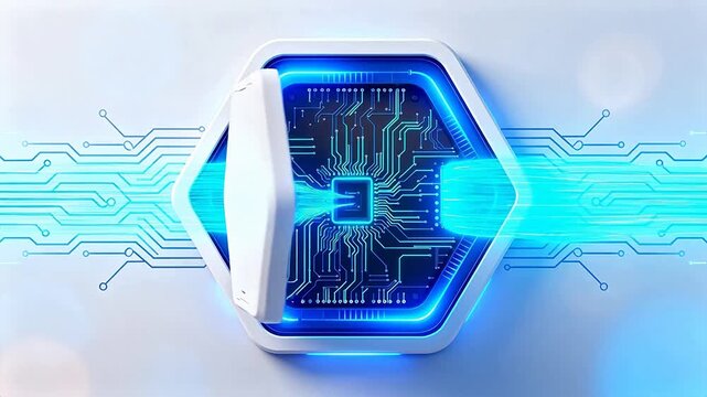 Futuristic hexagonal circuit design