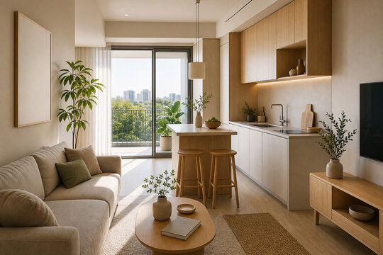 Modern Condo Brochure Interior Photo for Editorial Layout