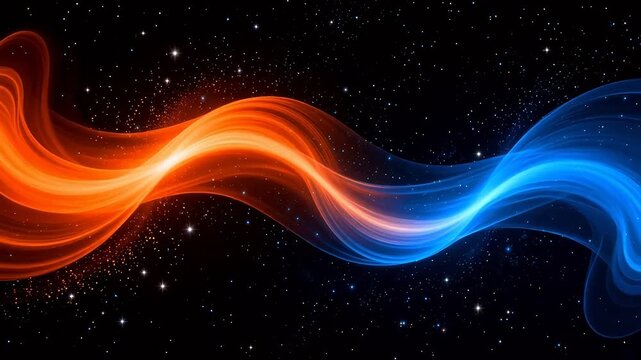Cosmic waves of orange and blue