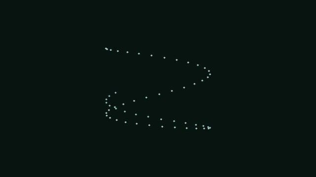 White glowing dots tracing a zigzag path on dark background