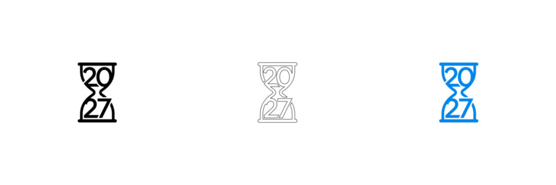 2027 year logo hourglass design concepts