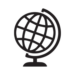 Obraz premium Globe Stand Icon Isolated on White Background Vector