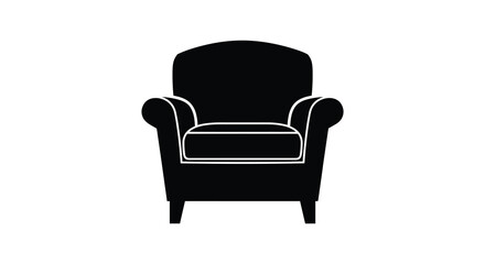 Fototapeta premium Armchair Silhouette Against A White Background A Minimalist Furniture Design Silhouette