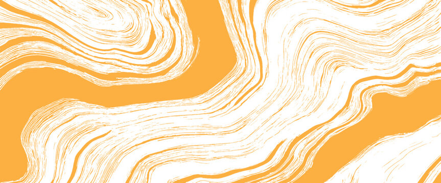 Abstract orange and white wavy lines texture with organic brush stroke effect