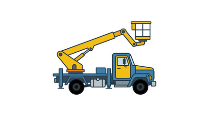Flat Design Bucket Truck Vector Illustration © Suris