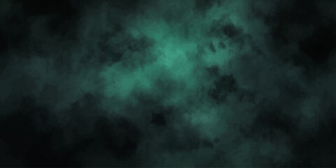Ethereal emerald clouds drift in a dark, mysterious void, creating an atmospheric and captivating abstract background with a hint of cosmic wonder. © Artova LaLa
