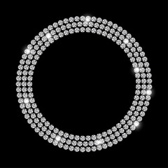 Diamond circle frame on black background sparkling jewelry design element for luxury concepts ©  SABBIR 