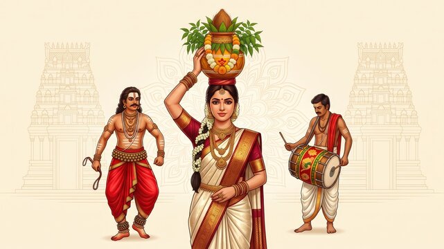Traditional Bonam Offering During Bonalu Celebration