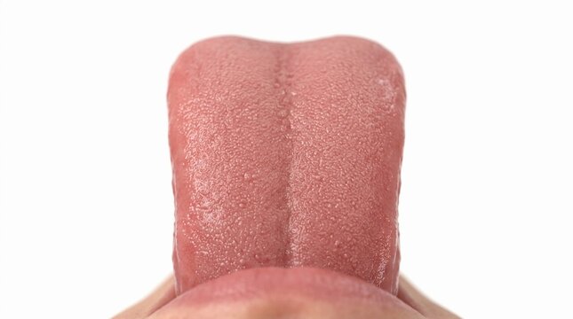 Detailed close up of a healthy human tongue surface