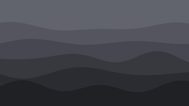 Black paper cut layered waves moving in parallax, soft seamless loop background