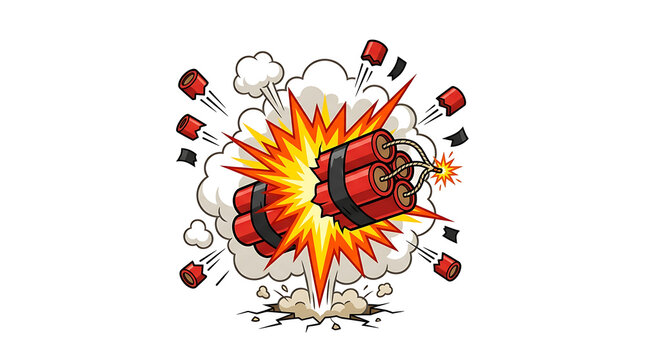 A bomb explodes violently outdoors causing destruction and chaos suddenly.