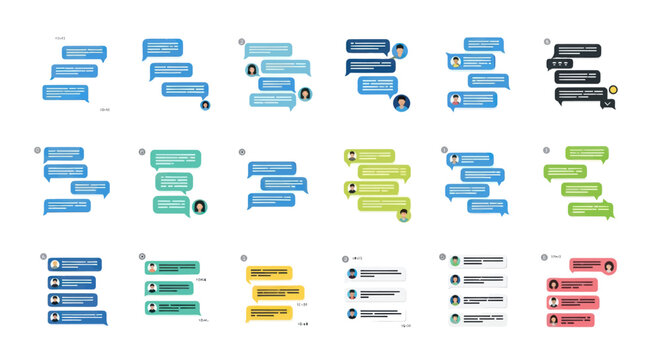 Chat Message Bubble Icon Set